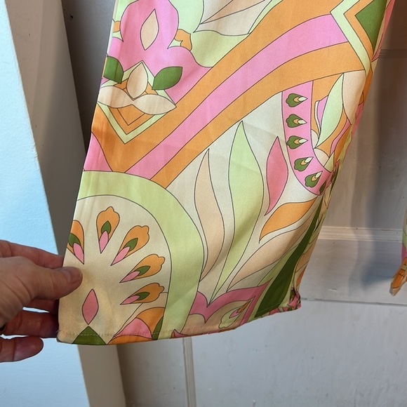 NWT EDIT THE LABEL WIDE LEG RETRO GROOVY PULL ON PANT SZ L SIDE BACK POCKETS - Picture 5 of 14